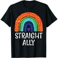 thumbnail image 1 of Rainbow Flag Straight Ally LGBT Pride Month Gay Ally Teacher T-Shirt, 1 of 4