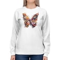 thumbnail image 1 of Rainbow Floral Butterfly Sweatshirt Womens -Smartprints Designs, Female Casual Fit, 1 of 4