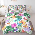 thumbnail image 1 of Rainbow Flower Bed Sheets Set,Chic Floral Bed In A Bag ,Butterfly Twin Comforter Set 7 Piece,Green Palm Leaf Bed Set,Tropical Botanical Bedding Comforter Sets,With 2 Pillowcase, 1 of 4