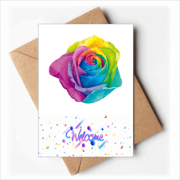 Rainbow Flower LGBT Welcome Back Greeting Cards Envelopes Blank