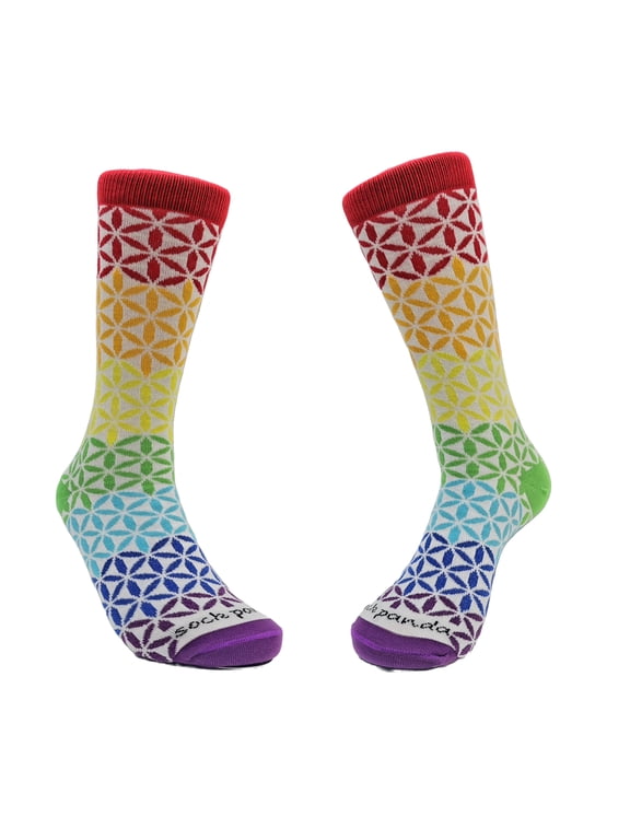 Rainbow Flower Pattern Socks from the Sock Panda (Adult Medium - Women's Shoe Sizes 5-10)