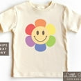 thumbnail image 1 of Rainbow Flower Toddler Shirt, Cute Retro Flower Smiley Face Baby Tee, Kids Rainbow Color T-Shirt TODDLER SHORT SLEEVE TEE BELLA CANVAS 3001T, 1 of 3