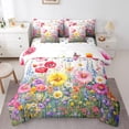thumbnail image 1 of Rainbow Flowers Bed in a Bag Queen Comforter Set 7 Piece,Jungle Plant Sheet Set with Comforter Boho Floral Bedding Sets,Botanical Leaves Bed Set Country Butterfly Rustic Home Decor, 1 of 5