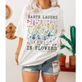 thumbnail image 1 of Rainbow Flowers Graphic Tee: Retro Boho Style All Size S-5XL, 1 of 4