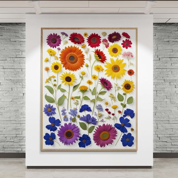 Rainbow Flowers Inclusion Wall Art Print, Unframed Paper Poster 8x10in