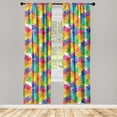 thumbnail image 1 of Rainbow Flowers Window Curtains, Blossoming Abstract Toned Colorful Gerbera Inspired Petals, Lightweight Decor 2-Panel Set with Rod Pocket, Pair of - 28"x95", Earth Yellow and Multicolor, by Ambesonne, 1 of 1