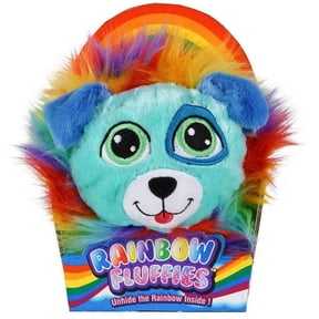 Rainbow Fluffies Blue Puppy Plush