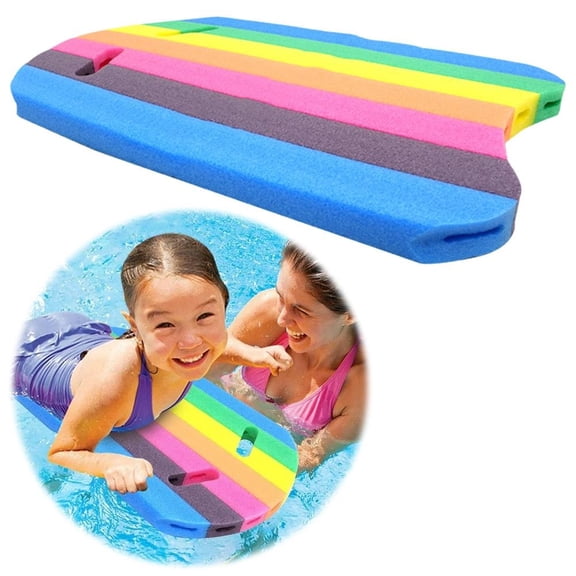 Rainbow Foam Kickboard for Kids Adults, 18.9" High Buoyancy Swim Training Board, Pool Floating Aid for Beginners 1PCS