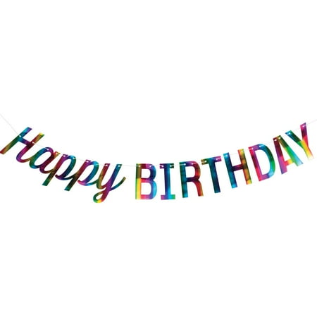 Rainbow Foil Happy Birthday Banner 7' by Way to Celebrate