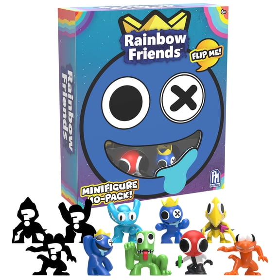 Rainbow Friends Collectible Kids Roy Action Figure Sets, Multicolor, 10 Count