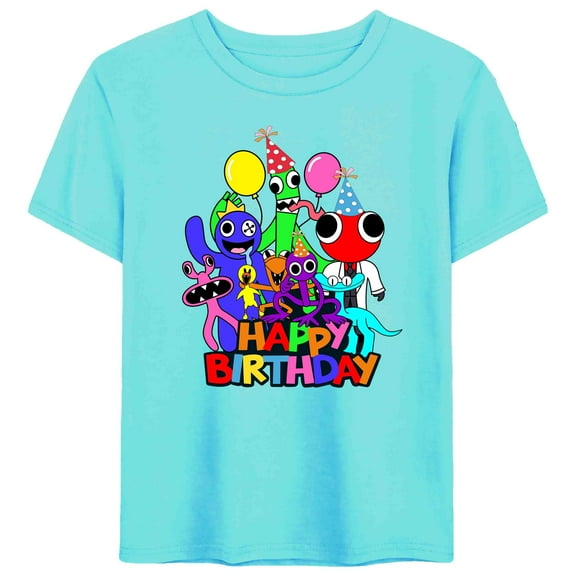 Rainbow Friends Happy Birthday T-Shirt Size 8