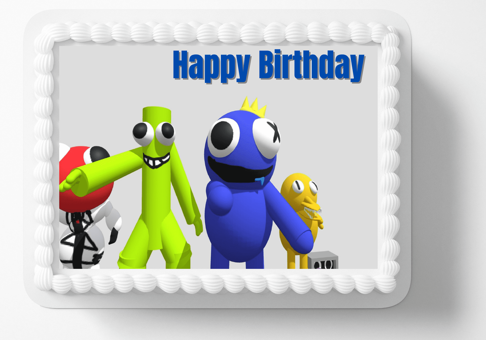 Rainbow Friends Birthday Edible Image Cake Topper, by ToriBellas Designs