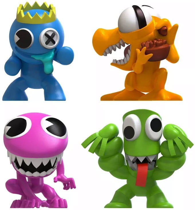 Rainbow Friends Purple, Orange, Green & Blue Figure 4-Pack (Neon Finishes!)