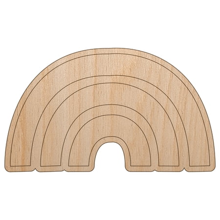 Rainbow Fun Doodle Wood Shape Unfinished Piece Cutout Craft DIY Projects - 6.25 Inch Size - 1/8 Inch Thick