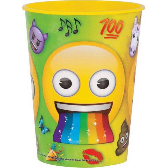 Rainbow Fun Emoji Plastic 16oz Favor Cups (1)