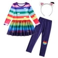 thumbnail image 1 of Rainbow Gabby Dress for Girls, Cat Birthday Tutu Dress Pant Outfit, 1 of 6