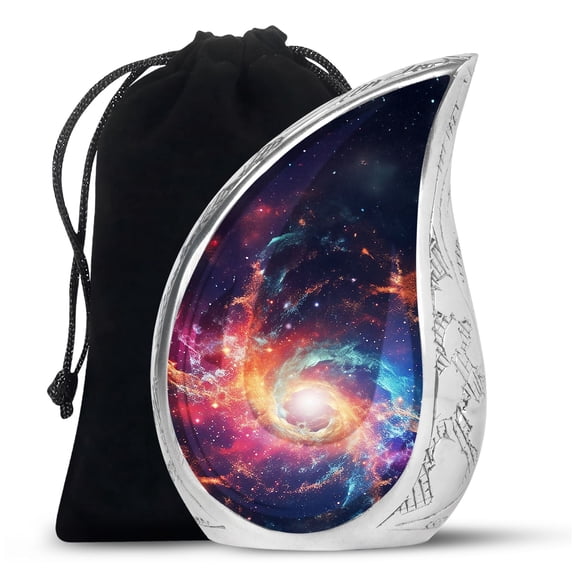 Rainbow Galaxy Cremation Urn, Large Urns for Human Ashes Adult Male, Cremation Urn, Burial Urns for Human Ashes, Funeral Urns for Human Ashes Adult, Urn for Mom, Urn for Ashes Adult Male 10 Inches