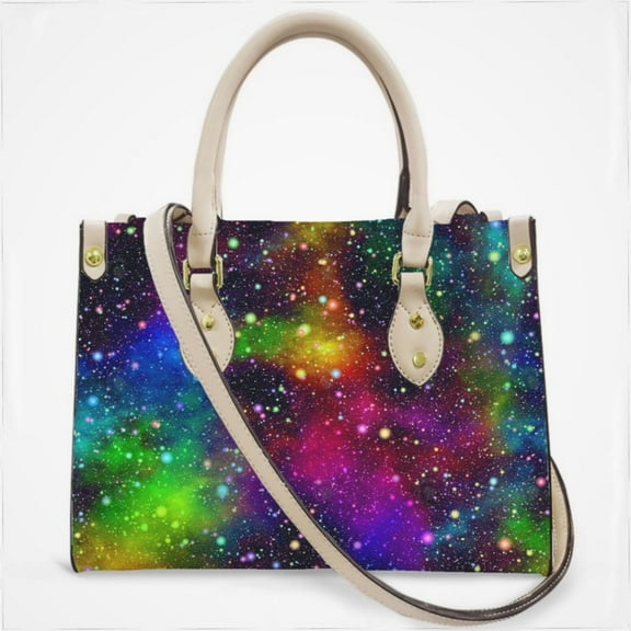 Rainbow Galaxy Cross Body Bags For Women Small Leather Female Handbags Fashion Top-Handle Totes