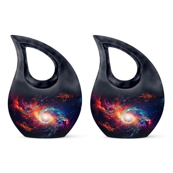 Rainbow Galaxy Revolving Urn - Urn For Human Ashes Adult Women & Men - Funeral Urn For Human Ashes - Adult Funeral Urn - Urns For Ashes Adult, Funeral Urns For Human Ashes(Size - 4inch, 2Pcs)
