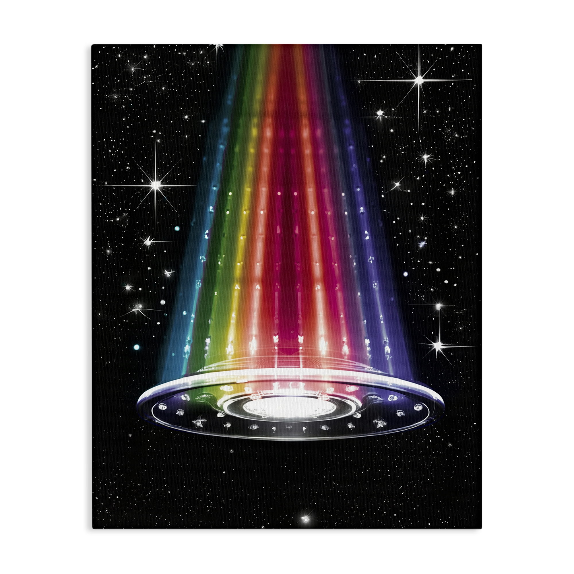 Rainbow Galaxy UFO Canvas Wall Art, design by Sasha