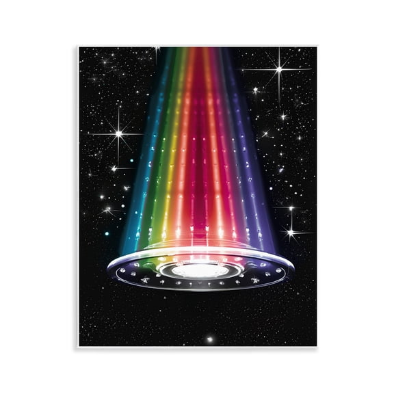 Rainbow Galaxy UFO Wall Plaque Art, design by Sasha