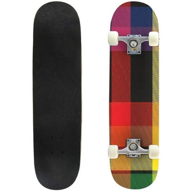 Rainbow Glen Plaid textured seamless pattern suitable for fashion Outdoor Skateboard Longboards 31"x8" Pro Complete Skate Board Cruiser