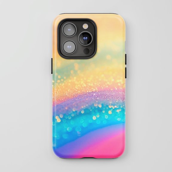 Rainbow Glitter For All iPhone Series Tough Phone Case Dreamy Gradient Colorful