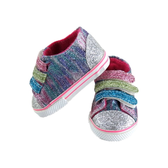 Rainbow Glitter Sneakers made to fit 18 inch dolls