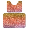 thumbnail image 1 of Rainbow Glitter Sparkle Bathroom Rugs, 2 Pieces Bath Rug Mat U Shaped Toilet Rugs, Soft Absorbent Bath Rugs, Machine Washable, Non-Slip Bath Mats For Tub, Shower And Bath Room, 1 of 6