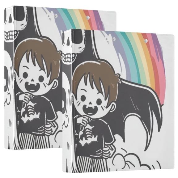 Rainbow Gost 3 Ring Binders 1.5 inch Hardcover File Folders with Interior Pockets A4 Size Organizer for School Office Hospital