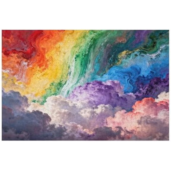 Rainbow Gradient 500 Piece Puzzles for Adults, Hard Challenging Jigsaw, Brain-Teaser for Relaxation and Home Entertainment, Fun Activity for Family Puzzle