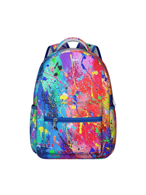Rainbow Gradient Backpack Artistic Pop Art and Colorful Abstract Pattern School Bag Stylish Fashion Students Bag