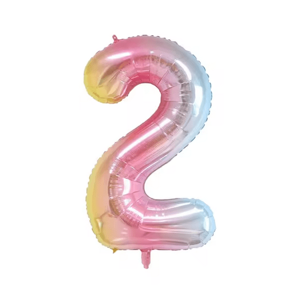 Rainbow Gradient Colorful Number Balloon Foil Balloon F07M1-77-2