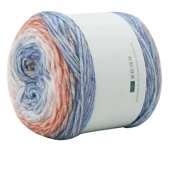 Rainbow Gradient Cotton Yarn for Knitting and Crocheting - 240m Soft Multicolor Craft Yarn for Scarves, Hats, Blankets