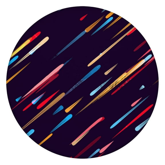 Rainbow Gradient Fitted Table Cover - Round Elastic Tablecloth, Waterproof & Scratch-Resistant for Parties (50 inches)