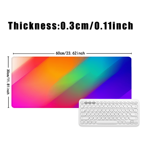 Rainbow Gradient Mouse Pad 31.5 x 11.82 Inches Rubber Desk Mat for Office Gaming Workstation