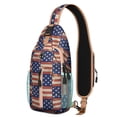 thumbnail image 1 of Rainbow Gradient Sling Bag for Men and Women, Lightweight Artistic Crossbody Daypack with Abstract Design, Great for Students and Commuters, 1 of 5