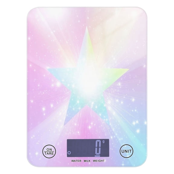 Rainbow Gradient Stars Food Scale Digital Kitchen Scale Waterproof Grams Ounces lbs for For Baking and Cooking