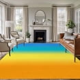 thumbnail image 1 of Rainbow Gradient Washable Living Room Rugs 6'x9', Abstract Blue Green Yellow Ombre Minimalist Low Pile Throw Large Area Rug Non-Slip Sturdy Edge Binding Carpet for Dining Room Kitchen Office, 1 of 9