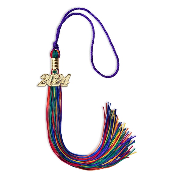 Endea Graduation Rainbow Graduation Tassel with Gold Date Drop