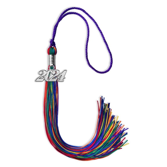 Endea Graduation Rainbow Graduation Tassel with Silver Date Drop