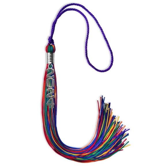 Endea Graduation Rainbow Graduation Tassel with Silver Stacked Date Drop
