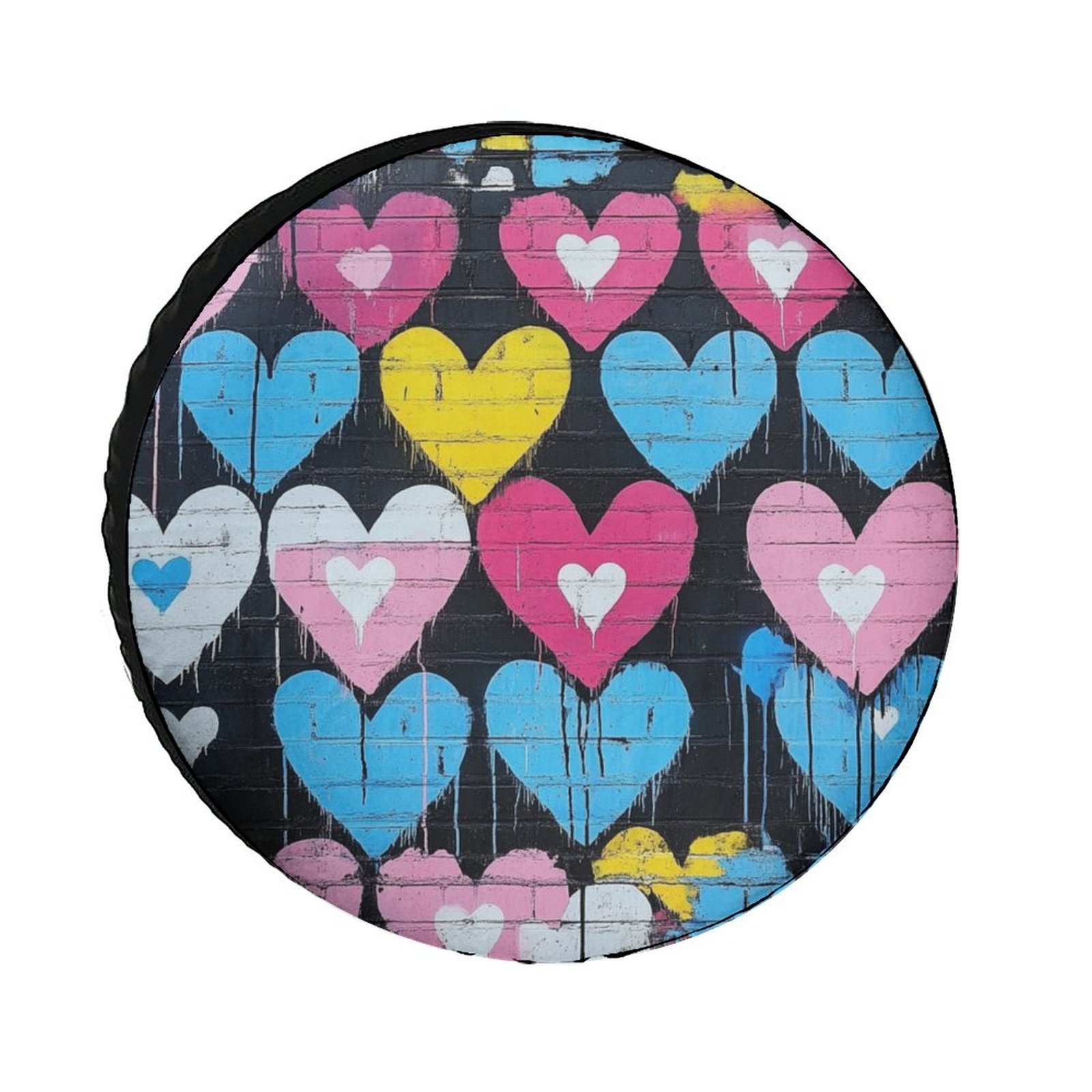 Rainbow Graffiti Art Heart Heavy Duty Spare Tire Cover Love Heart Decor ...