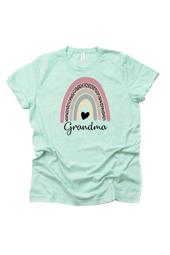 Rainbow Grandma Shirt Looks Nice Printed Funny T Shirt Unisex Summer Grand Parent Casual Short Sleeve Tops Blouse (Small-Mint)
