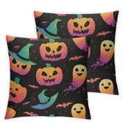 Rainbow Halloween Throw Pillow Covers Pillow Cover with Zipper Throw Pillow Cases Double Sided Plush Pillow Covers Decorative Throw Pillows Covers for Couch Living Room Bedroom