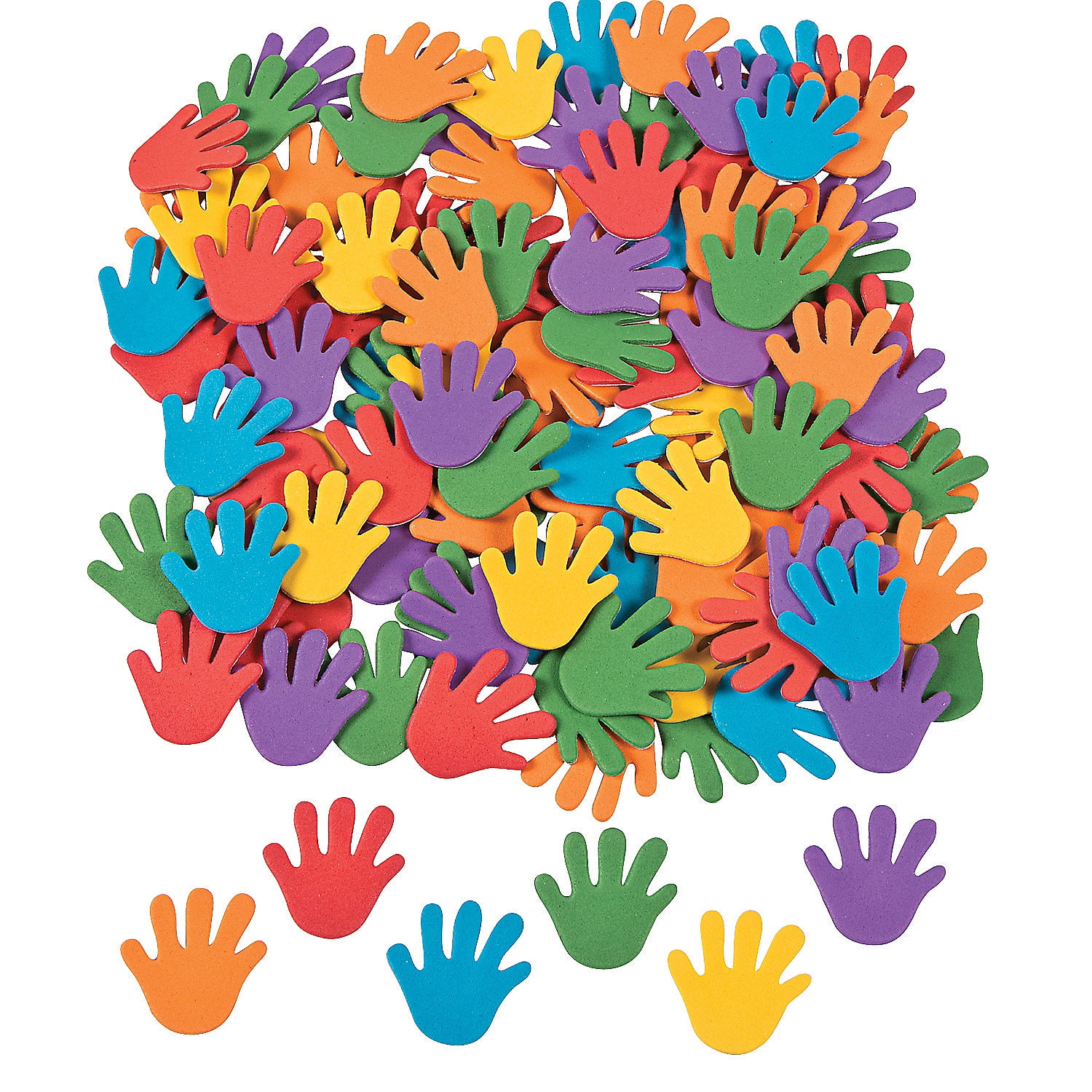 Rainbow Hand Adhesive Foam Shapes, Craft Supplies, 500 Pieces