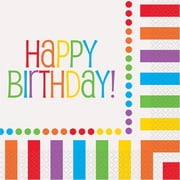 "Happy Birthday" Party Lunch Napkins, Rainbow, 16ct