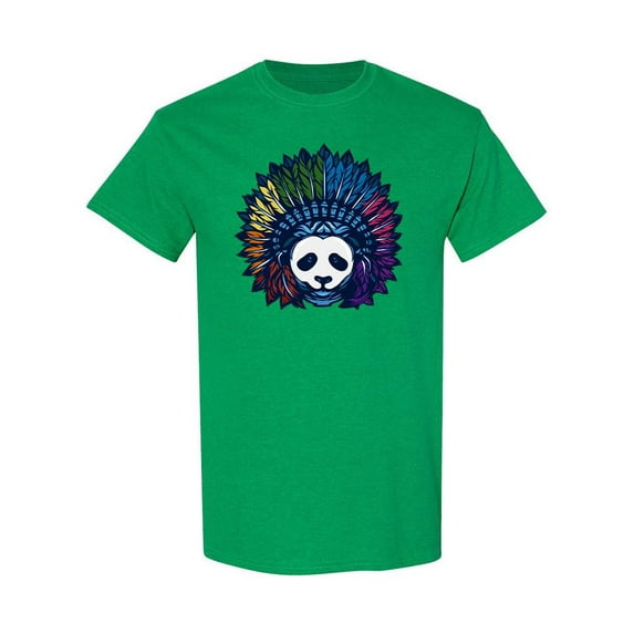 Rainbow Head Of Indian Panda T-Shirt Men -Image by Shutterstock, Male Large