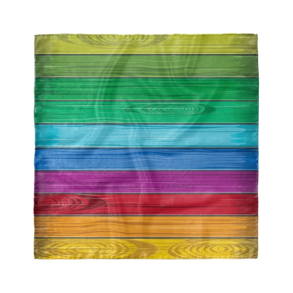 Rainbow Head Scarf, Colorful Wood Stripes, Head Wrap, 3 Sizes, by Ambesonne