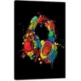 thumbnail image 1 of Rainbow Headphone Canvas Wall Art for Living Room Banksy Graffiti Canvas Print Picture Modern Home Framed Artwork Office Wall Decor Art Giclee Art Ready to Hang-12''WX18''H, 1 of 15